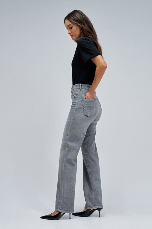 Salsa Jeans Fé empurra em jeans reto Cinzento