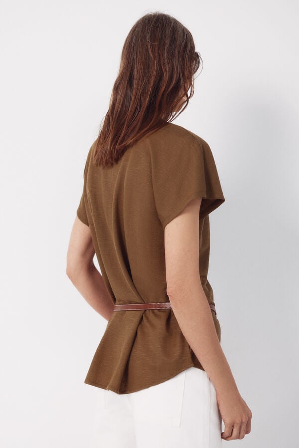 Cortefiel Blusa confort Kaki