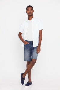 Cortefiel Medium denim Bermuda shorts Blue