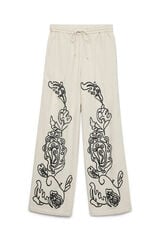 Vero Moda Calça comprida de linho estampado Cinzento