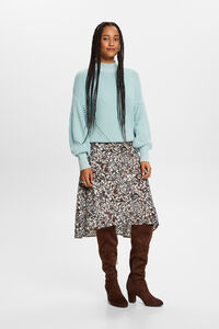 Cortefiel Printed midi skirt with recycled fibres Printed beige