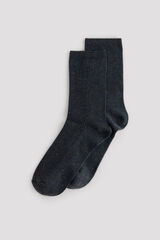 Cortefiel Lurex ribbed socks Blue
