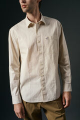 OOTO Camisa riscas estruturada Ecru