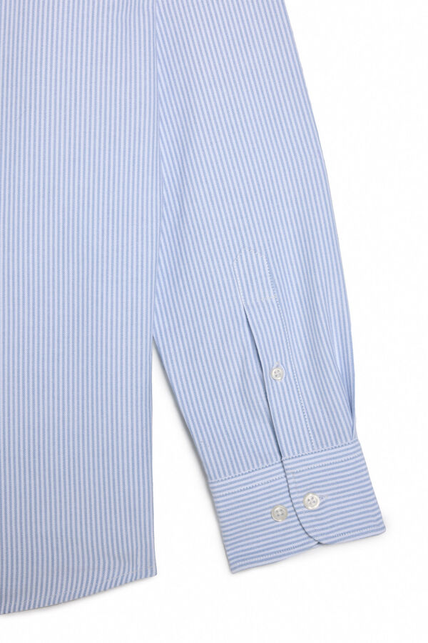 Cortefiel Camisa oxford raias manga comprida Azul