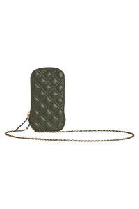 Cortefiel Quilted leather mini bag Green