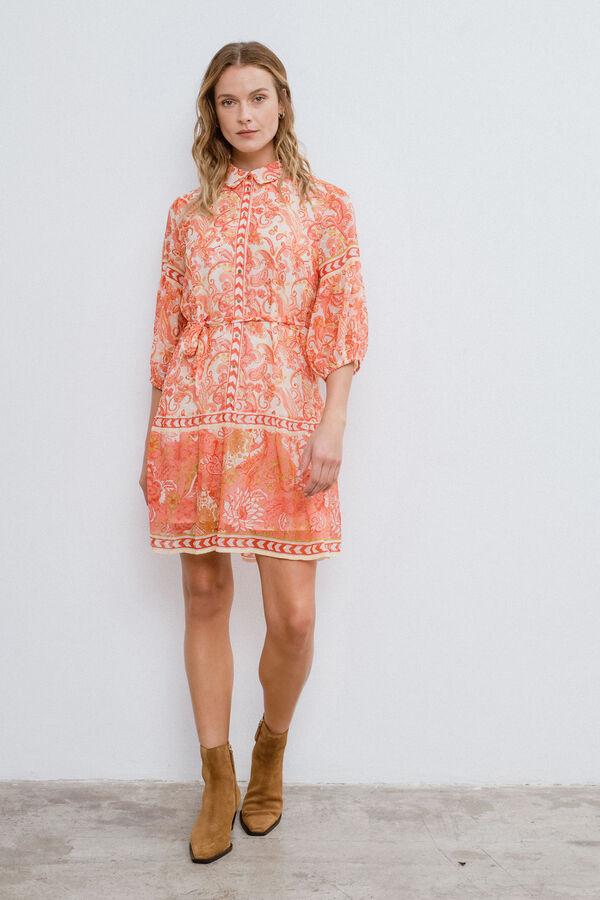Vila Vestido curto camiseiro Multicolorido