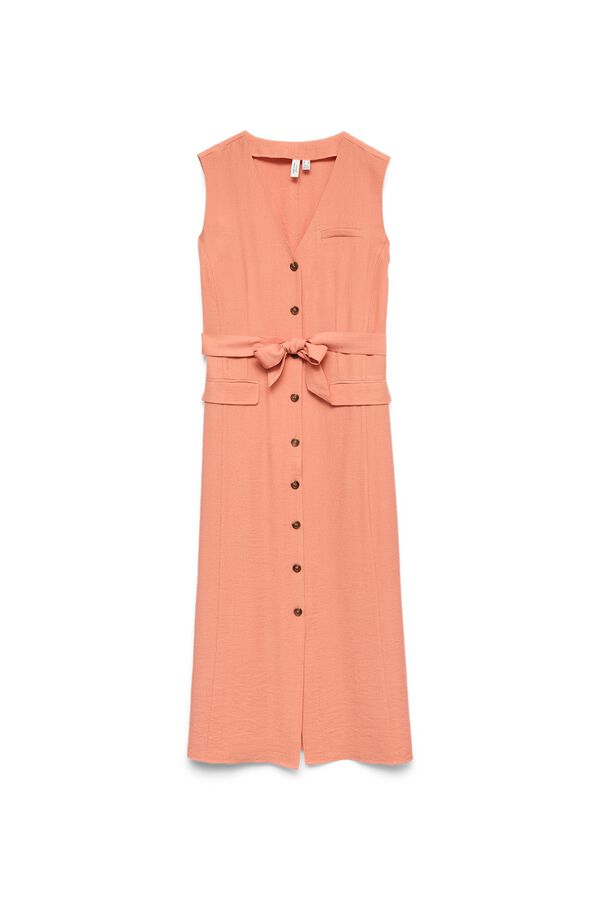 Vero Moda Vestido camiseiro sem mangas Laranja