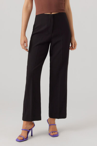 Cortefiel Women's straight, high waist trousers Black