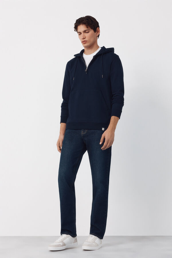 Cortefiel Sweatshirt with hood Navy