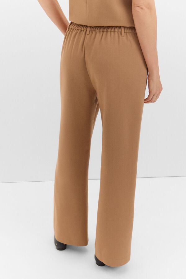 Cortefiel Pantal&oacute;n vestir ancho Marr&oacute;n oscuro