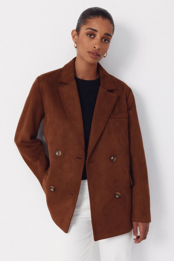 Cortefiel American-style fabric with a suede effect Brown