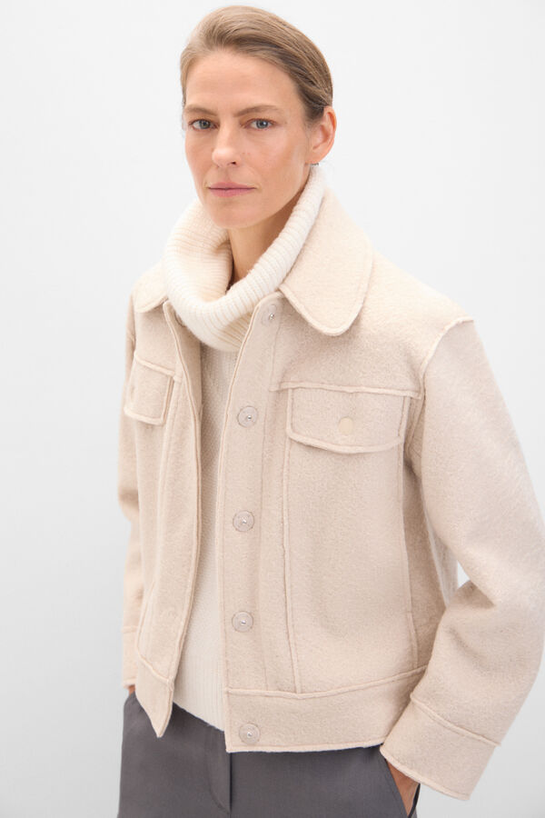 Cortefiel Loop fabric jacket Ivory