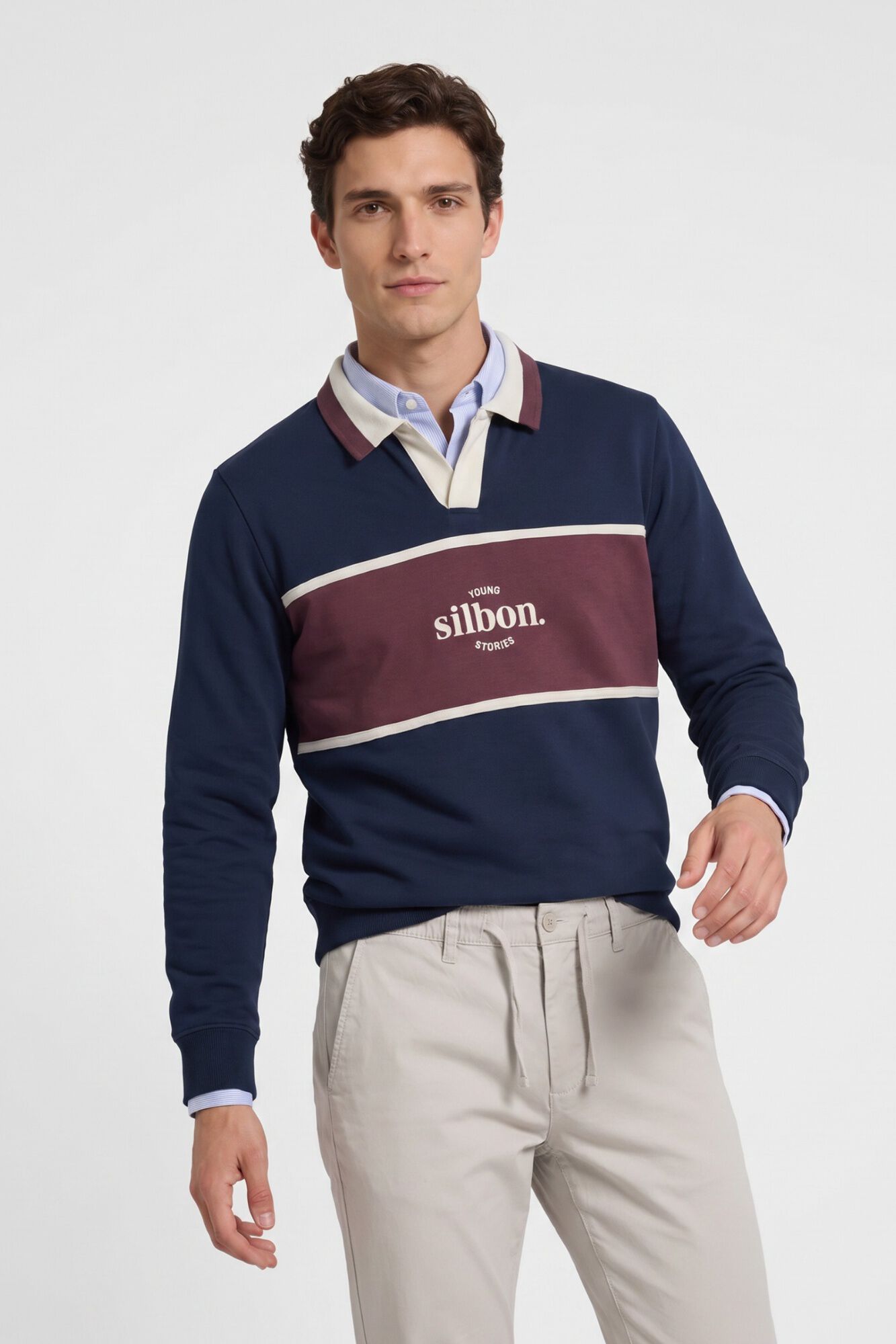Silbon Relaxed fit polo stories sweatshirt