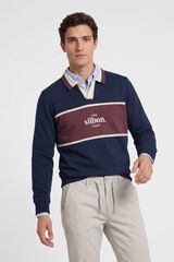 Silbon Relaxed fit polo stories sweatshirt Navy