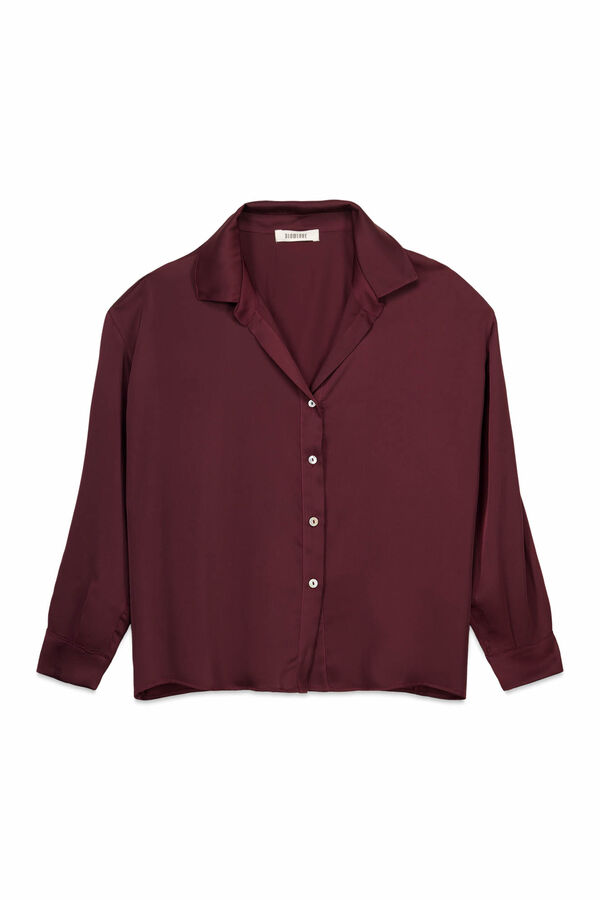 Slowlove Camisa lisa satinada Vino