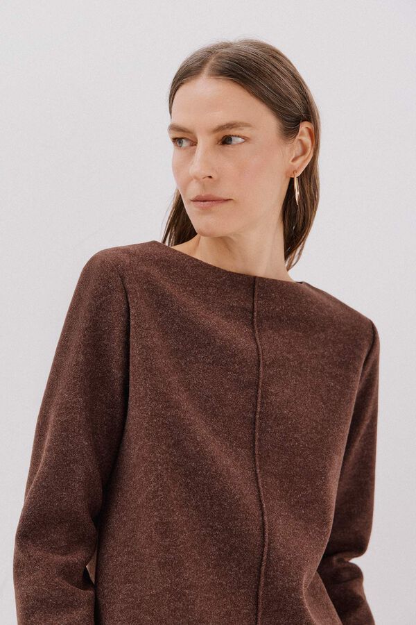 Cortefiel Top escote chimenea Marrón oscuro