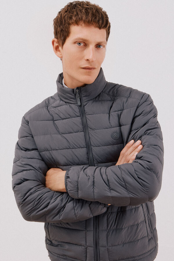 Cortefiel Ultra-light quilted jacket Grey