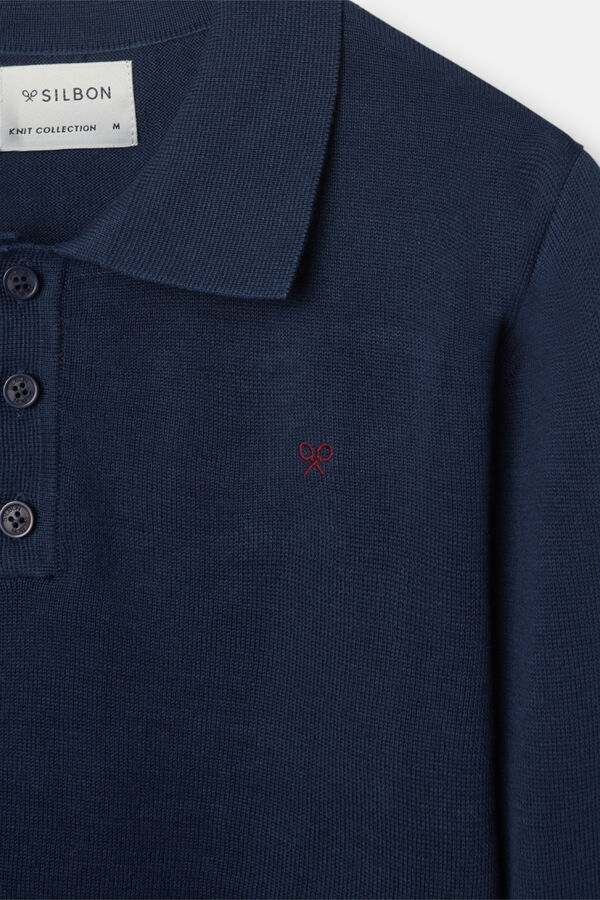 Silbon Camisola de gola polo Azul