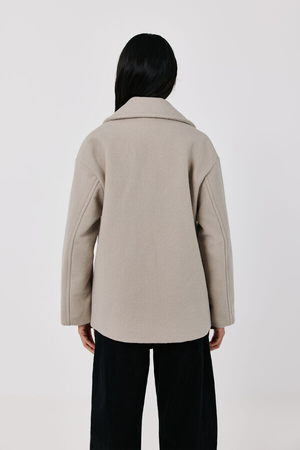 Cortefiel Double-breasted short coat Ivory