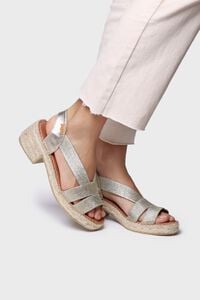 Toni Pons Sand&aacute;lia de salto em pele com el&aacute;sticos