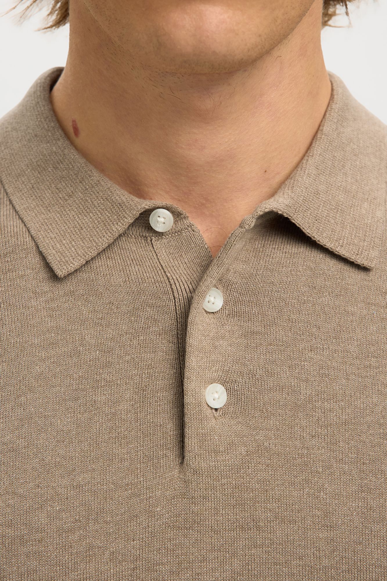 Selected Jersey-knit short sleeve polo shirt