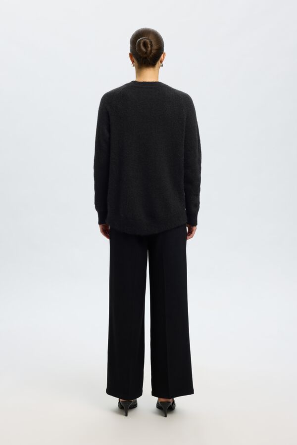 Selected Camisola de l&atilde; e alpaca Preto