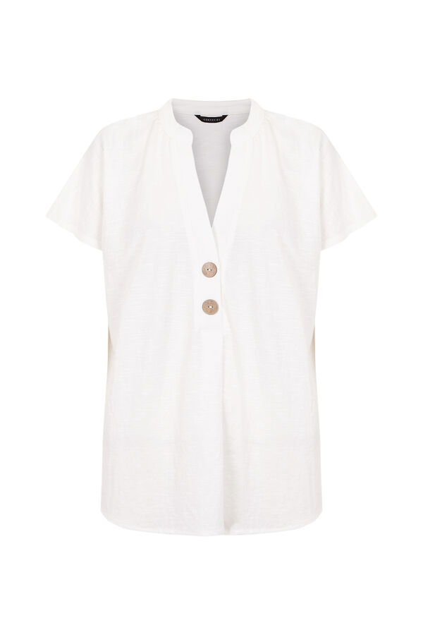 Cortefiel Blouse with dropped sleeves White