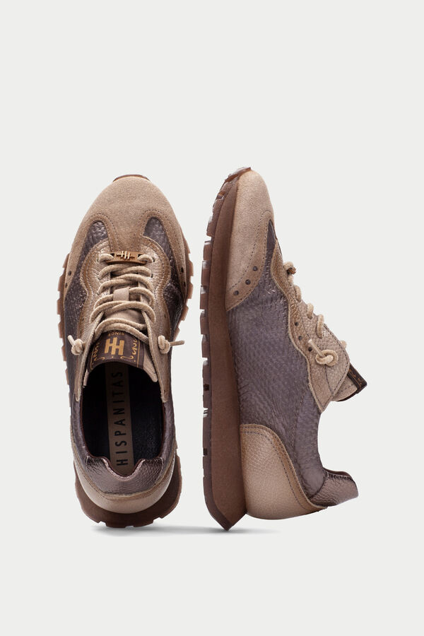 Hispanitas Nylon Oregon lace-up trainers Nude