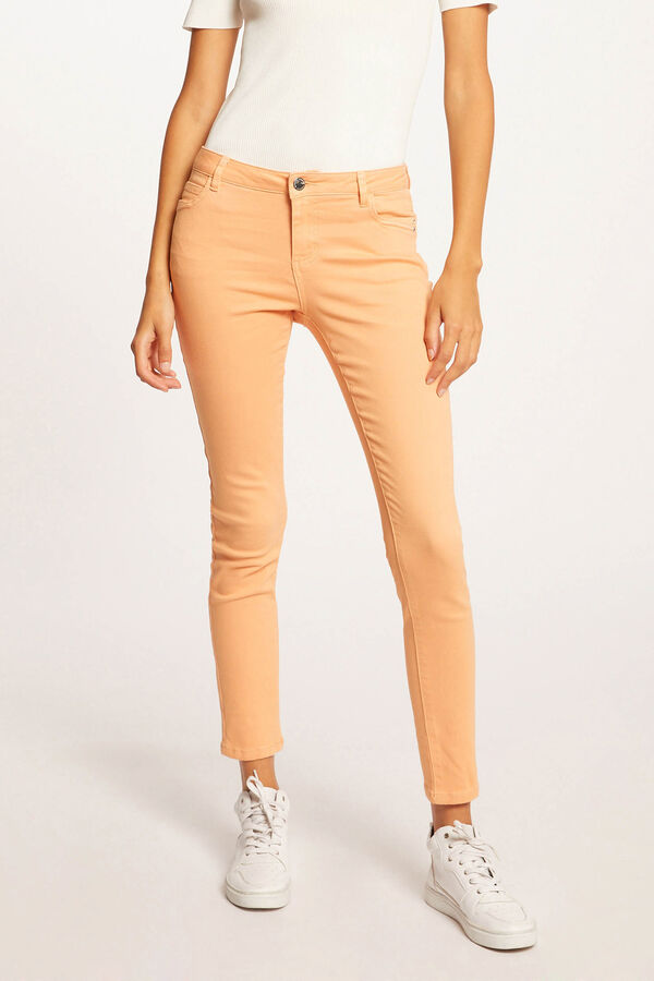 Cortefiel Low rise skinny jeans Orange