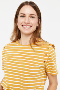 Cortefiel Striped pleat T-shirt Yellow