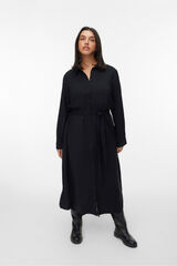 Vero Moda Curve Vestido camisa midi plus size Preto