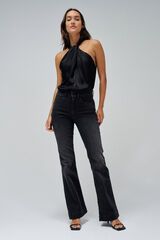Salsa Calça jeans flare push-in Faith Preto