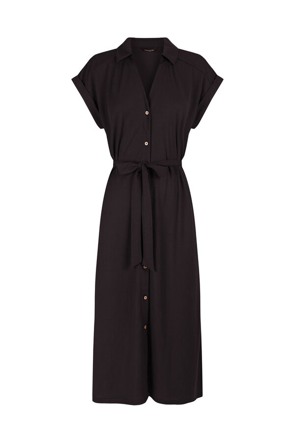 Cortefiel Vestido camiseiro Preto