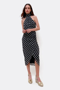 Cuplé Vestido em gaze com decote halter