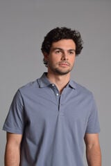 Cortefiel Washed cotton polo shirt Blue