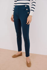 Cortefiel Women's jersey-knit leggings Navy