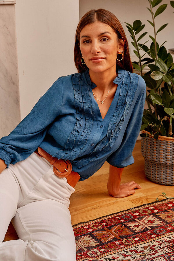 Polín Et Moi Blusa escote petroleo Azul oscuro