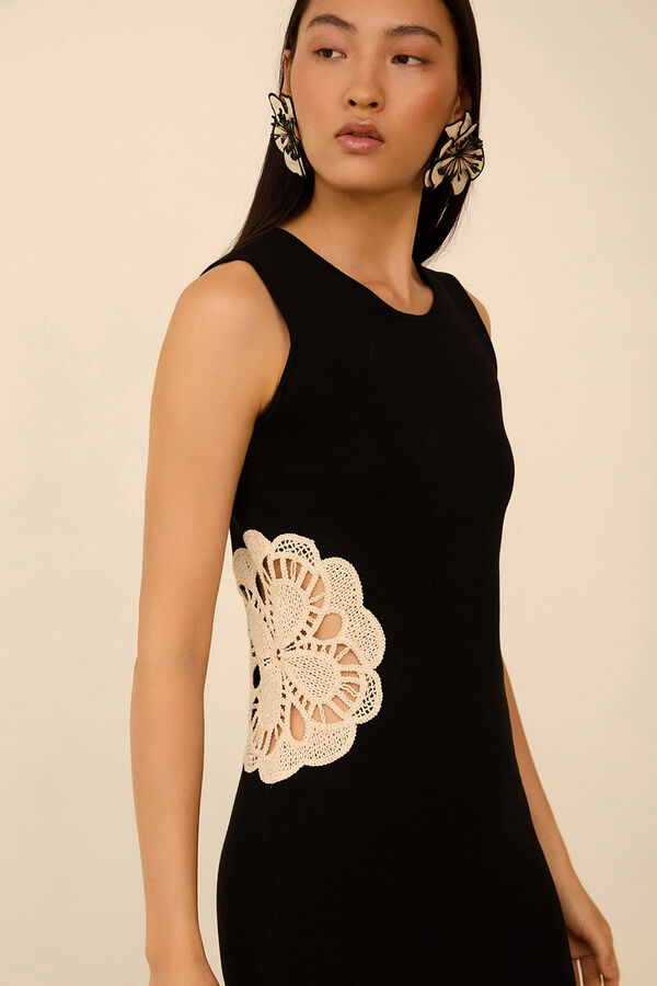 Meisie Vestido midi de malha Preto