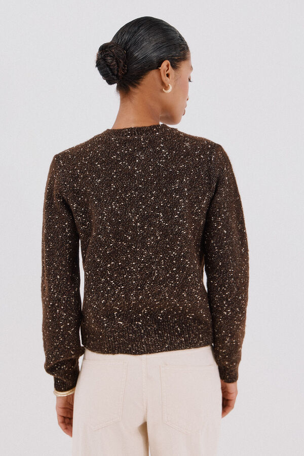 Cortefiel Short jacket with buttons Dark brown