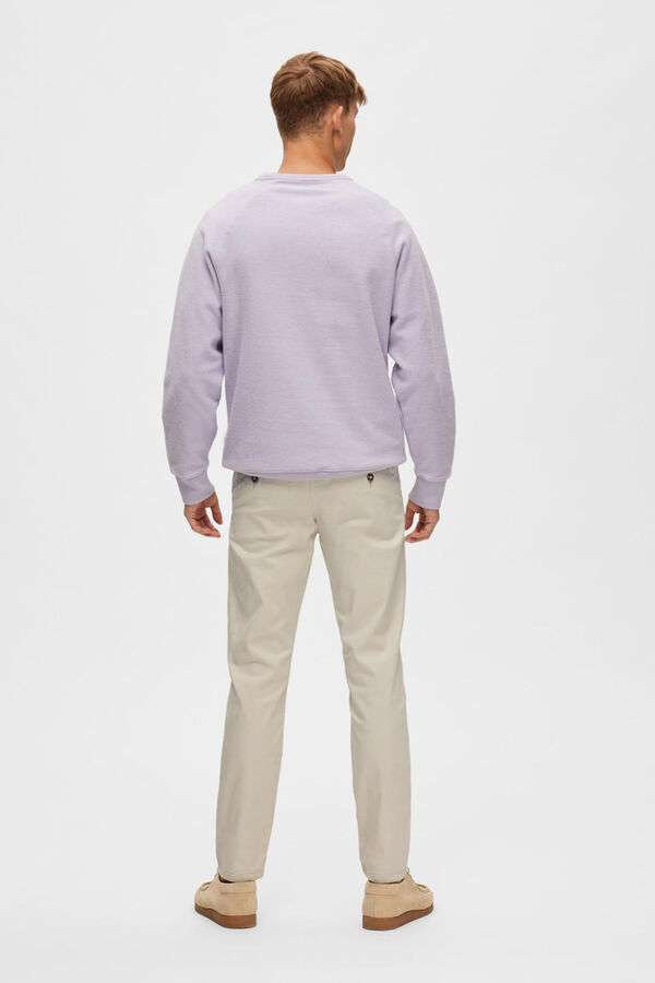 Selected Calça calças chino slim fit feita de algodão orgânico  Cinzento