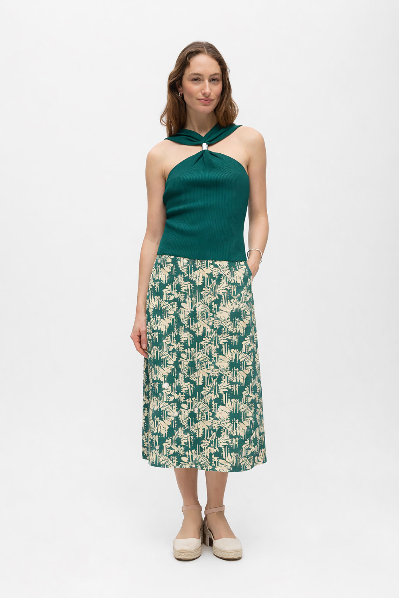 Object Halterneck jersey-knit top