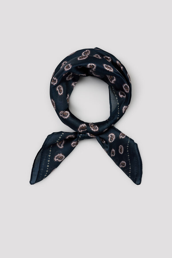 Cortefiel Bandana satinada paisley Estampado azul