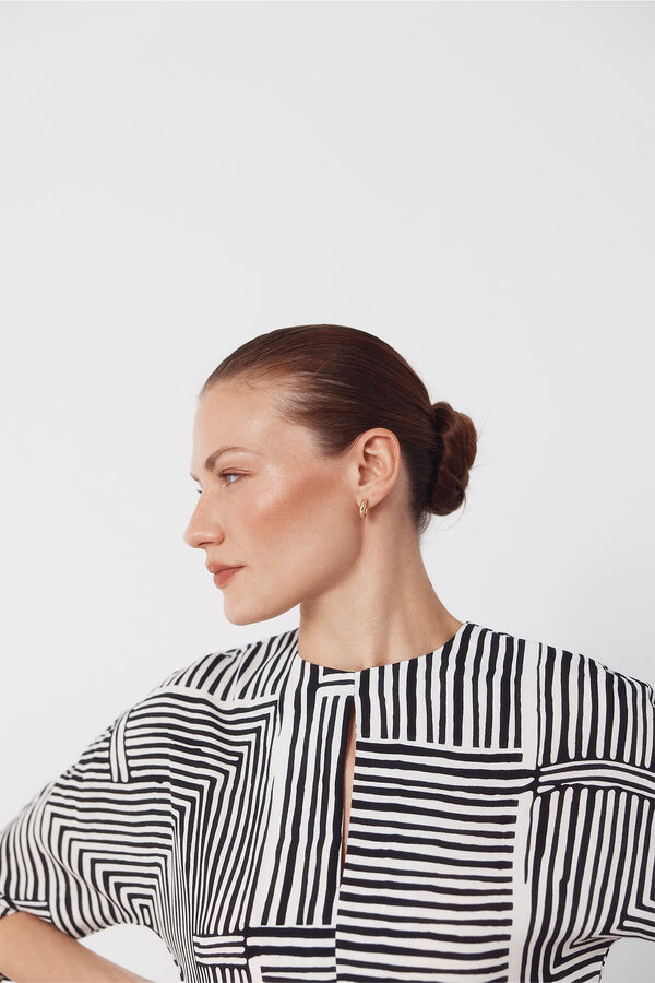 Cortefiel Printed top Printed white