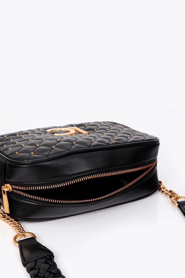 Lola Casademunt Puffer crossbody bag with mini studs Black