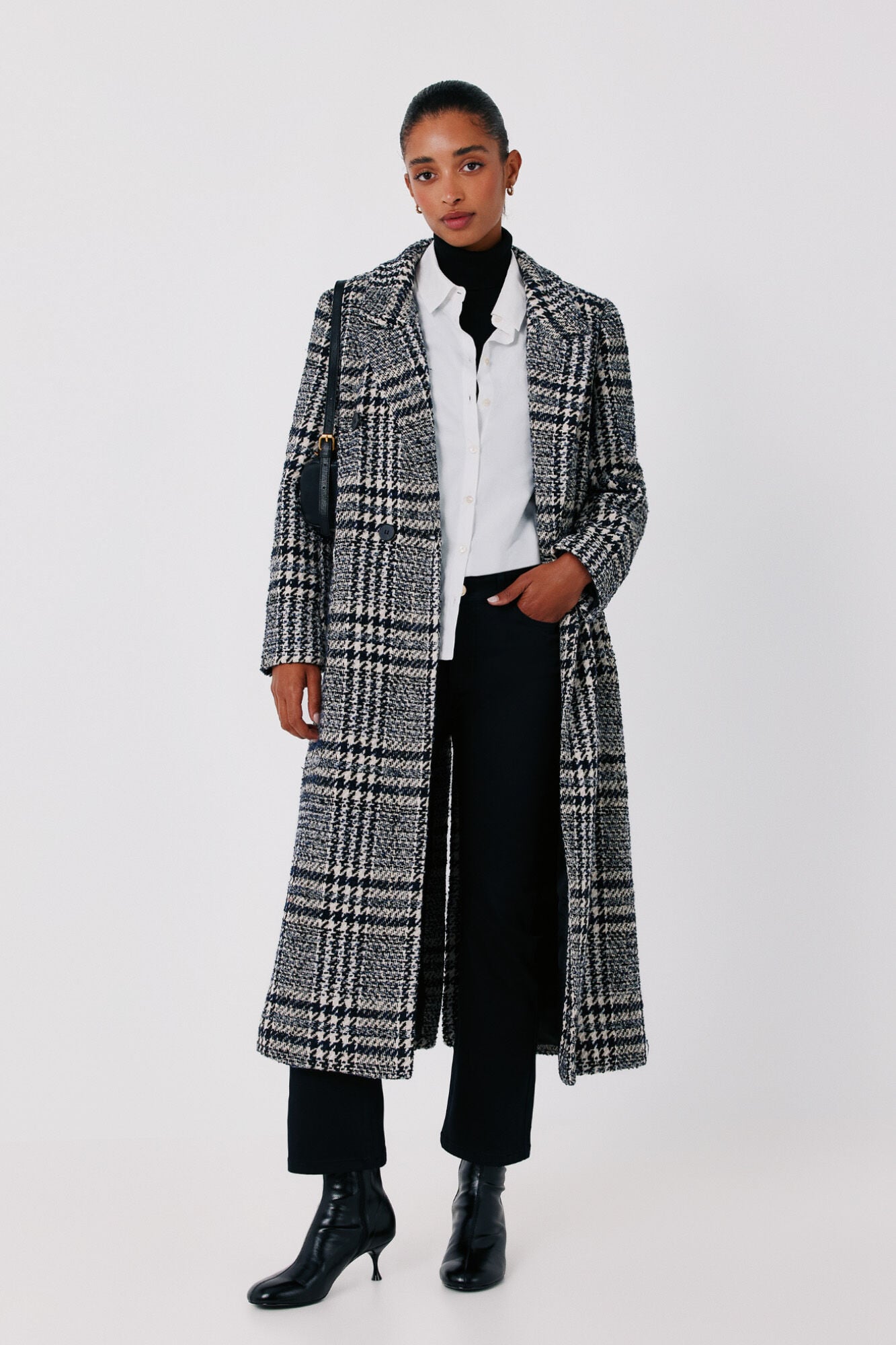 Cortefiel Plaid long coat