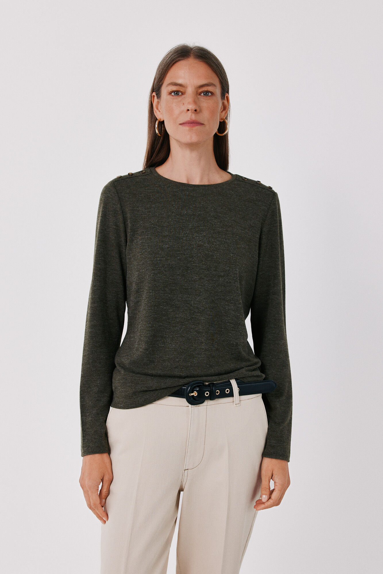 Cortefiel Long sleeve basic T-shirt