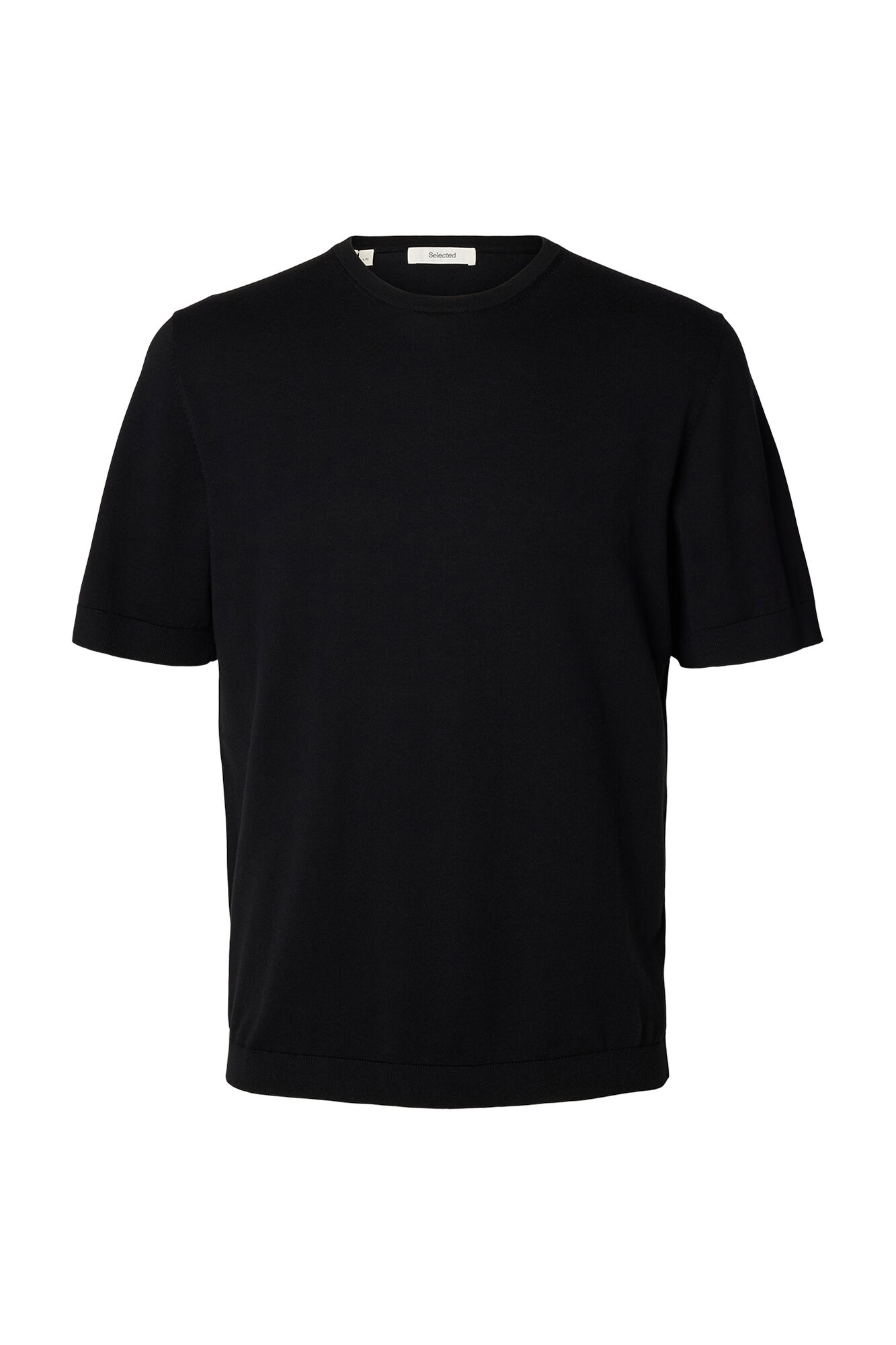 Selected T-shirt de manga curta de homem em malha lisa