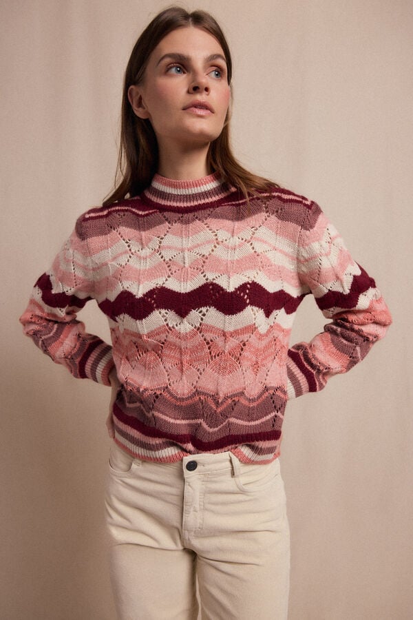 Slowlove Jersey ondas multicolor Tostado