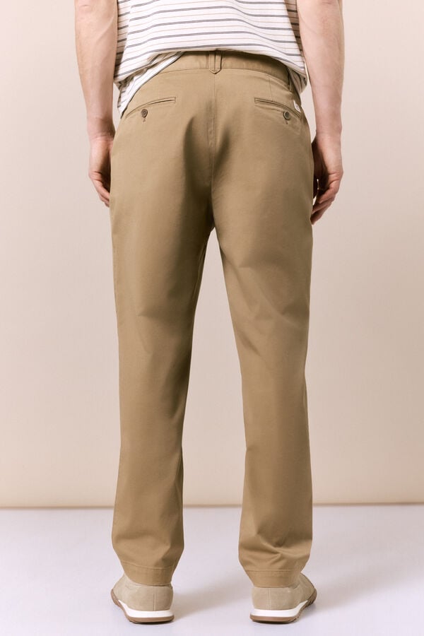 OOTO Cal&ccedil;a de fato coordenada em algod&atilde;o Castanho