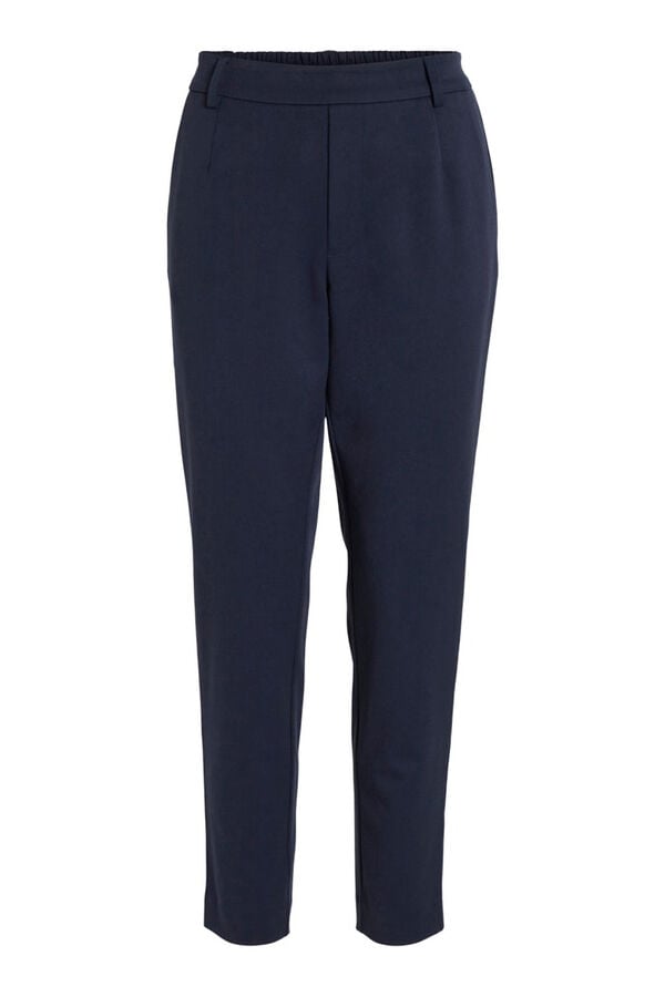 Vila Cal&ccedil;a de vestir capri em viscose Azul